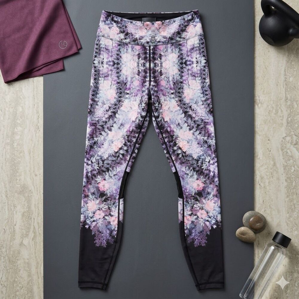 Alala Floral Athletic Leggings Small S High Rise Excellent Condition Bloom Chic